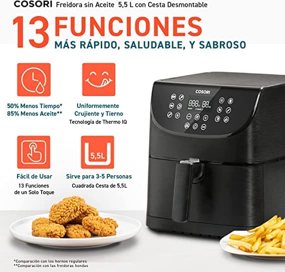 cosori freidora sin aceite 5.5l