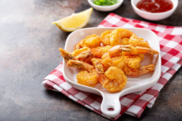 camarones en freidora de aire